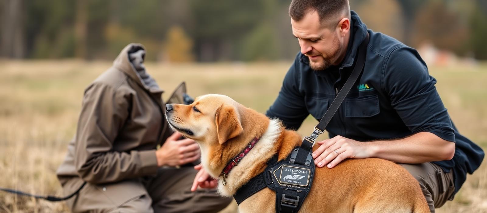 A trainer, a man and his service dog — find the best Services Dogs of USA with Service Dog of USA.